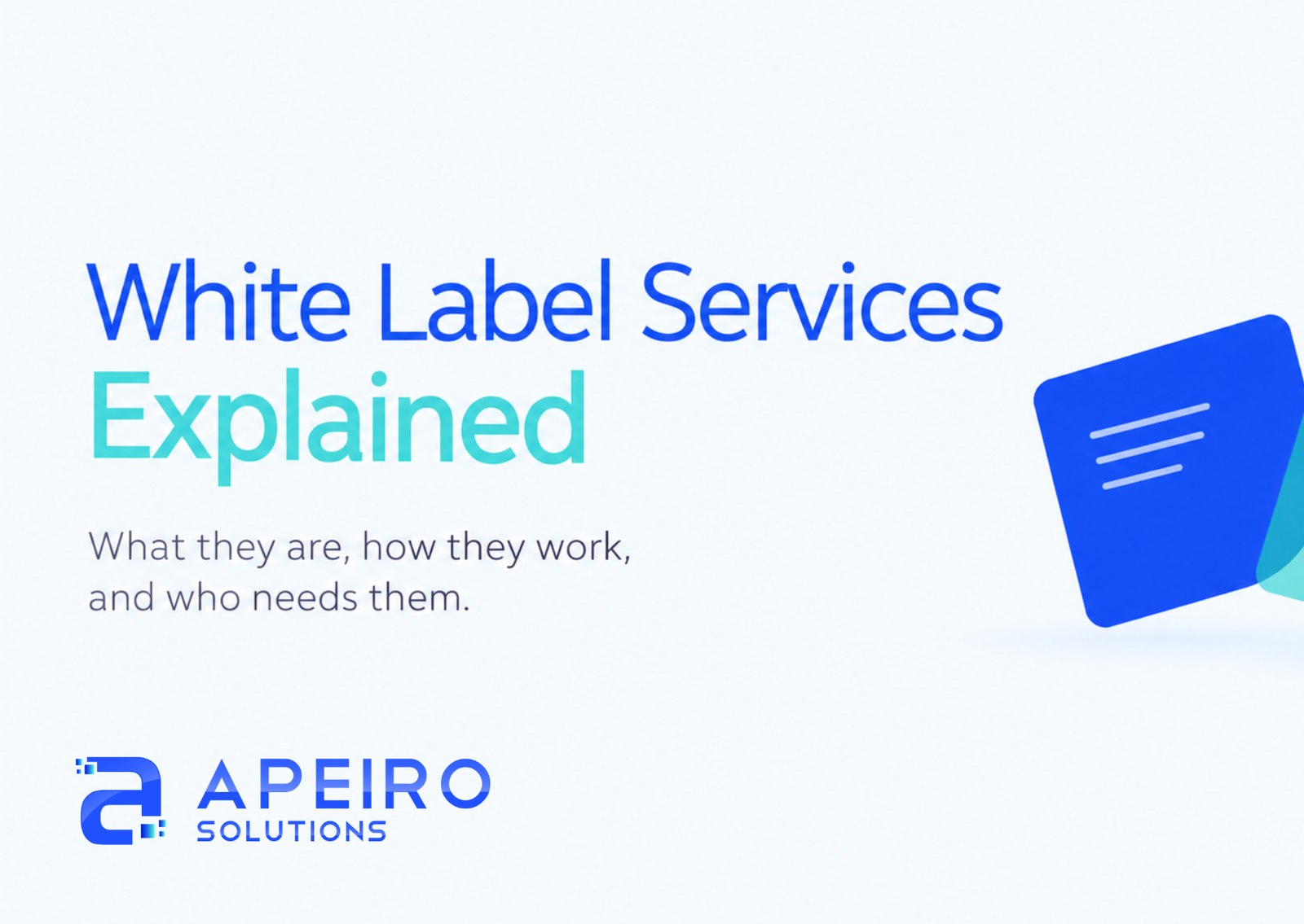 White Label Services Explained in Plain English: What They Are and Who Needs Them